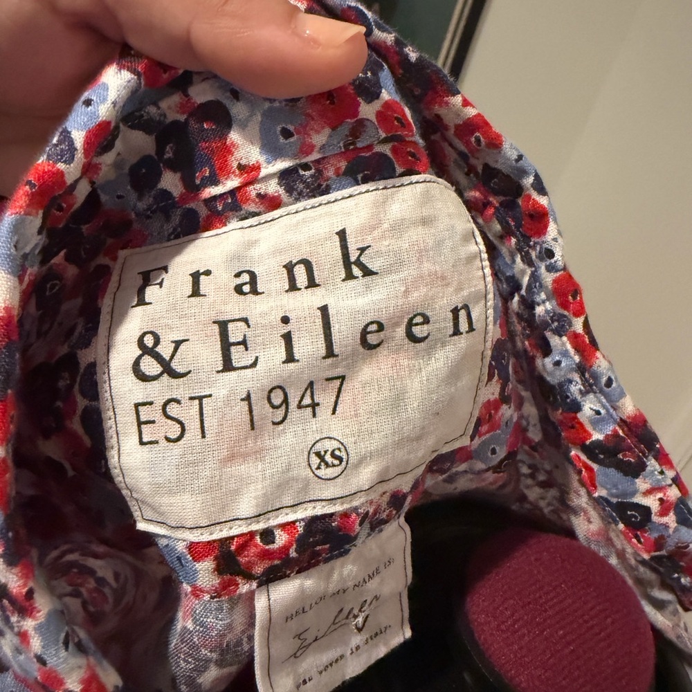 Frank & Eileen Red and Blue Floral Shirt - Picture 5 of 5